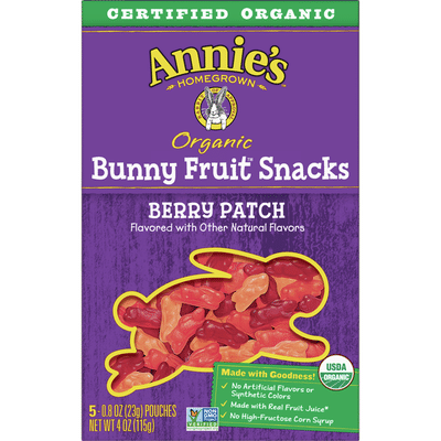 Annie's Organic Berry Patch Fruit Snacks, Gluten Free, 5 Count