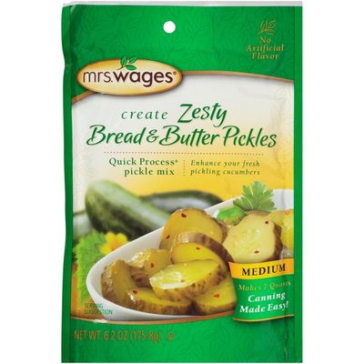 Mrs Wages Create Medium Zesty Bread Butter Pickles Quick Process Pickle Mix 6 2 Oz Instacart