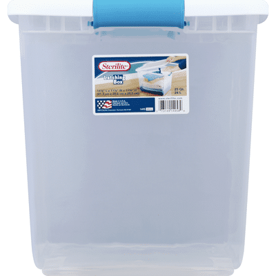 Sterilite Latching Box, White, 25 Quart