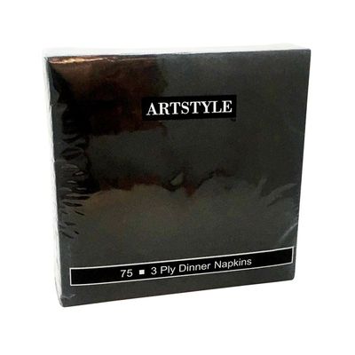 First Street Artstyle Black Velvet 3 Ply 15x15 Napkin