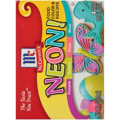 McCormick® Neon Assorted Food Color & Egg Dye, 4 count