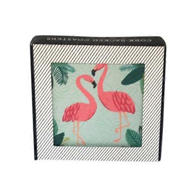 Now Designs 4 Piece Flamingo Dishes, Glassware & Bakeware Coasters Set
