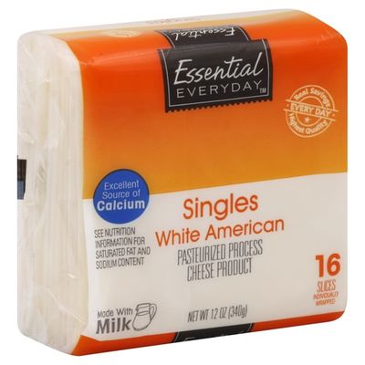Essential Everyday White American Pasteurized Process Cheese Product Singles