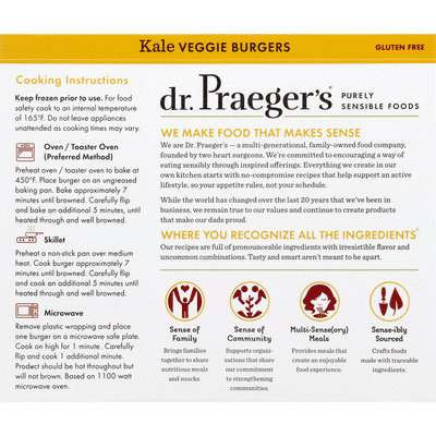 Dr. Praeger's Veggie Burgers, Kale