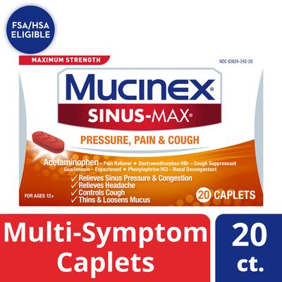 Mucinex® Maximum Strength Sinus-Max Pressure, Pain & Cough Caplets