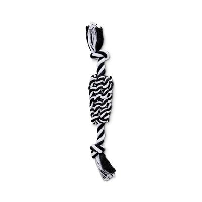 9" Seasonal Black & White Knotted Rope