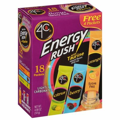4C Foods Drink Mix, Sugar Free, Energy Rush, with Taurine, Bonus Variety Pack