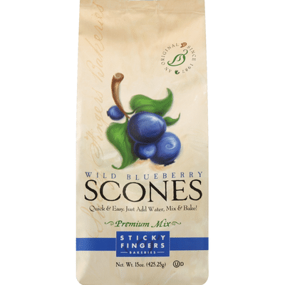 Sticky Fingers Bakeries Scones Mix, Premium, Wild Blueberry