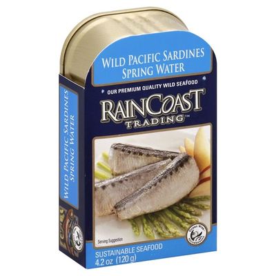 Rain Coast Trading Sardines, Wild Pacific, Spring Water