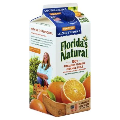 Florida's Natural 100% Juice, Orange, Some Pulp, Calcium & Vitamin D