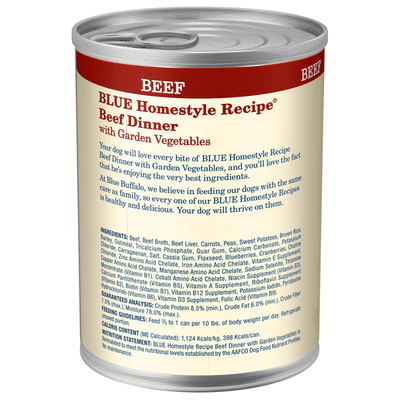 Blue Buffalo Homestyle Recipe Natural Adult Wet Dog Food, Beef