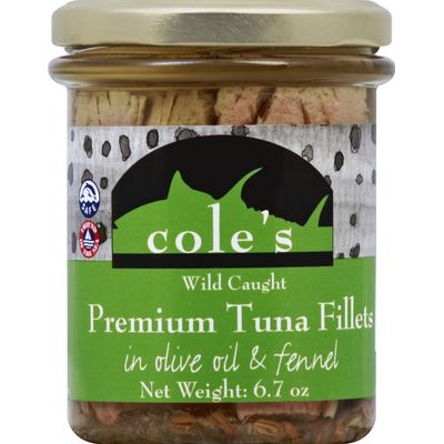 Cole's Tuna, Premium, Fillets, in Olive Oil & Fennel