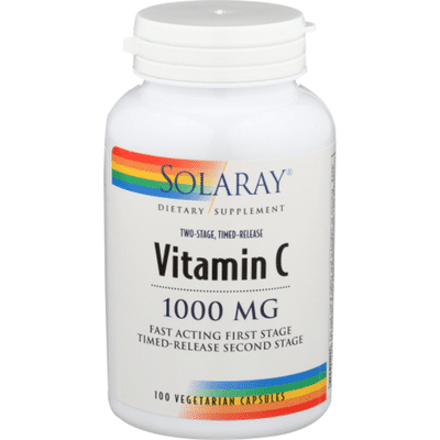 Solaray Timed Release Vitamin C 1000 Mg Fast Acting Long Lasting Dietary Supplement Vegcaps