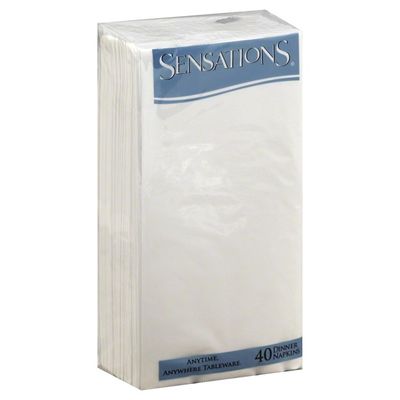 Sensations Napkins, Dinner, White, 2-Ply