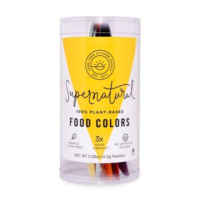 Supernatural Pomegranate, Magic Blackberry, Yellow, Orange 100% Plant-based Food Colors