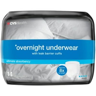 CVS Health Large Adult Unisex Overnight Underwear with Leak Barrier Cuffs