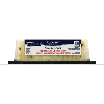Lucerne Cheese, Slices, Snacker Cuts, Pepper Jack