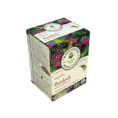 Traditional Medicinals Organic Caffeine Free Herbal Tea Supplement, Burdock With Nettle Leaf
