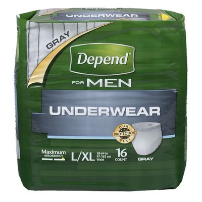 Depend Underwear Maximum Absorbency Extra LG For Men 16