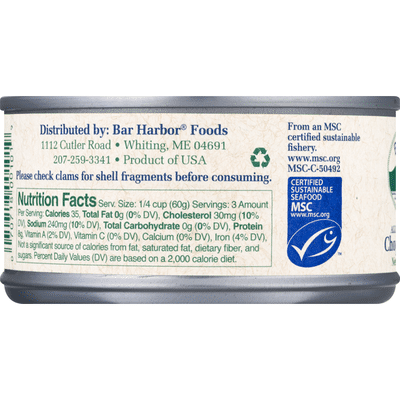 Bar Harbor Sea Clams, Chopped