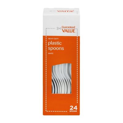 Guaranteed Value Heavy Duty Plastic Spoons - 24 CT