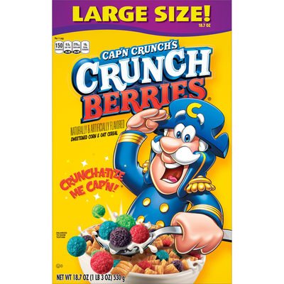 Cap N Crunch Crunch Berries Sweetened Corn Oat Cereal 18 7 Oz Instacart