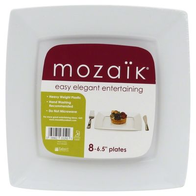 Mozaik Plates, Heavy Weight Plastic, 6.5 Inch