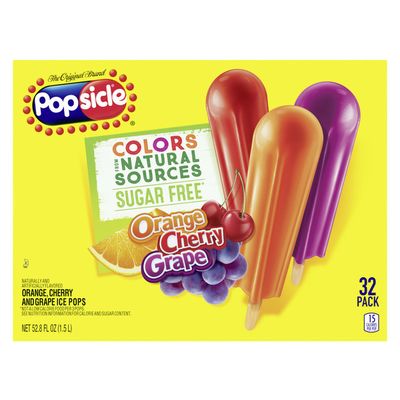 Popsicle Sugar Free Ice Pops Orange Cherry Grape Fruit Popsicles