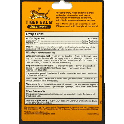 Tiger Balm Pain Relieving Ointment, Ultra Strength, Sports Rub