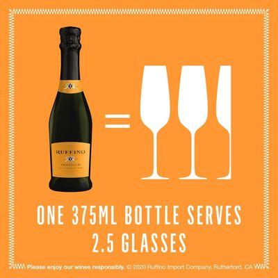 Ruffino Prosecco DOC Italian White Sparkling Wine Half Bottle
