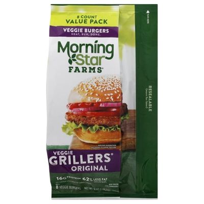 Morning Star Farms Veggie Burgers, Plant Based Protein, Frozen Meal, Grillers Original