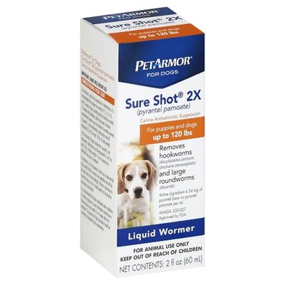 Petarmor sure shot 2x liquid wormer for dogs Clearance