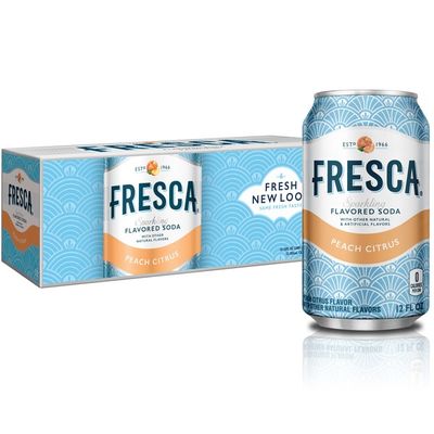 Fresca Peach Soda Sparkling Flavored Soda Pop Soft Drink Zero Calorie And Sugar Free