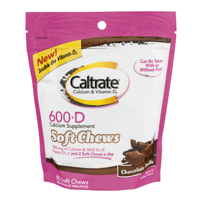 Caltrate 600+D3 Chocolate Truffle Soft Chews, 600+D3 Chocolate Truffle Soft Chews