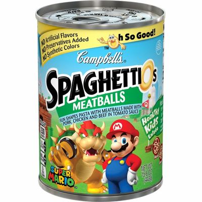Campbell's® SpaghettiOs® Super Mario Bros. Shaped Pasta with Meatballs