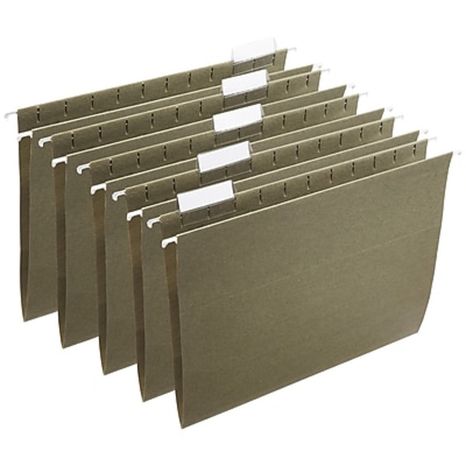 TRU RED Standard Green 5-Tab Letter Size Hanging File Folder
