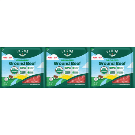 Verde Farms 85/15, Organic, 100% Grass-Fed, Ground Beef Family Pack
