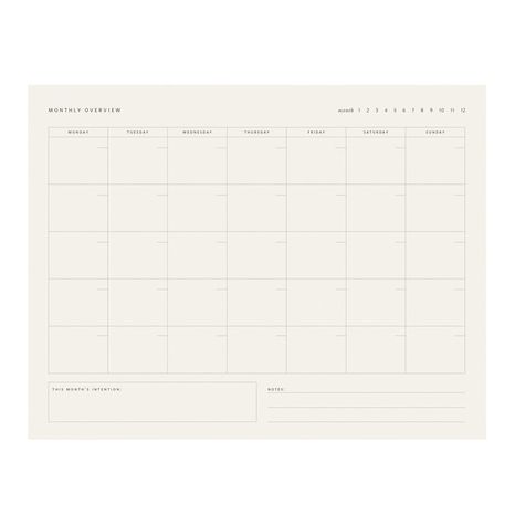 The Container Store Monthly Overview Pad - White - 11" x 8-1/2"