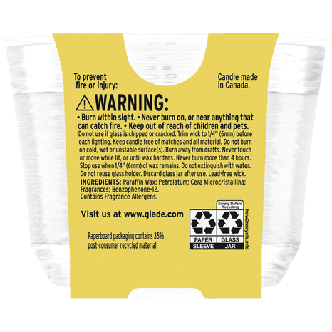 Glade 3 Wick Lemon Zest & Poppy Candle