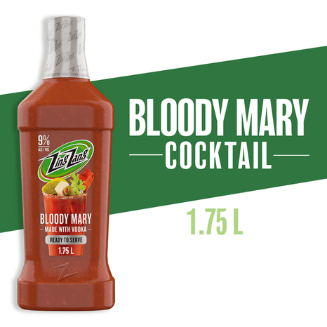 Zing Zang Bloody Mary with Vodka Cocktail, Alcoholic Ready-to-Drink Beverage
