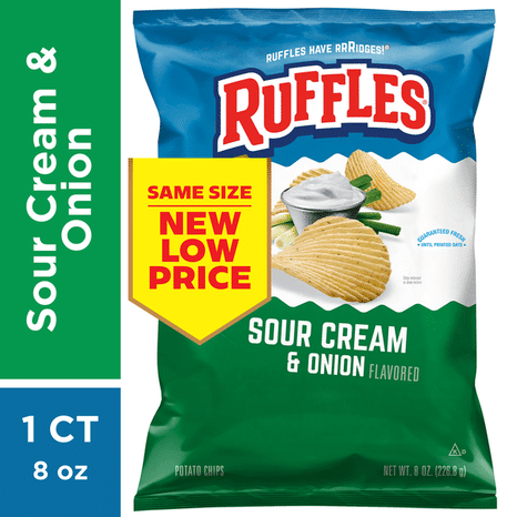 Ruffles Potato Chips, Sour Cream & Onion Flavored