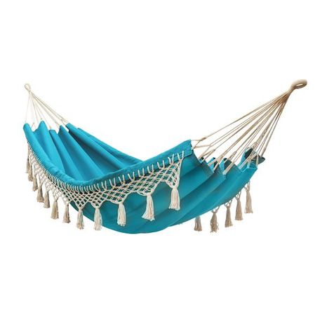 Found & Fable Outdoor Hammock With Tassels - Turquoise