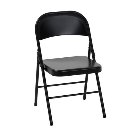COSCO Standard Folding Chair with Solid Seat Indoor - Black