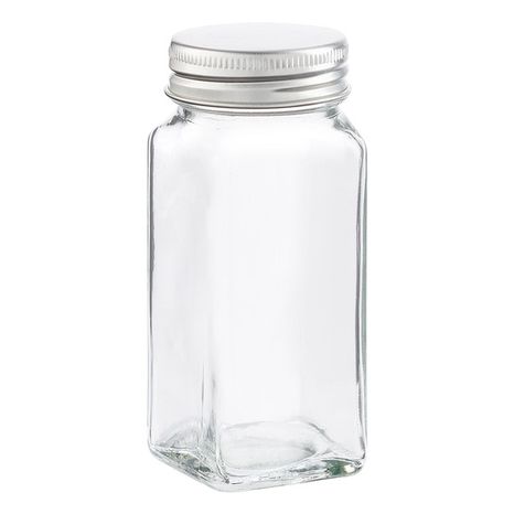 Resourceful Products 3 Ounce Square Spice Jar With Aluminum Lid - 1-1/2" x 1-1/2" x 4-1/8" H