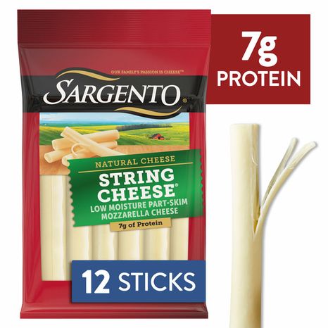 Sargento Natural Mozzarella String Cheese Sticks, 12-Count