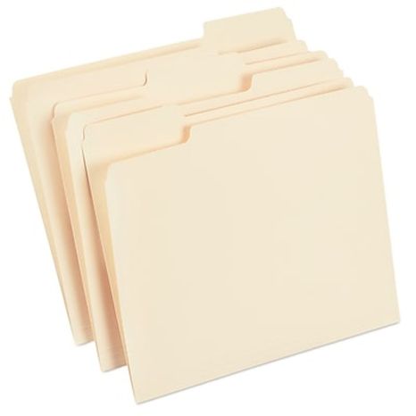 TRU RED 1/3 Cut Tab Letter Size Manila File Folder