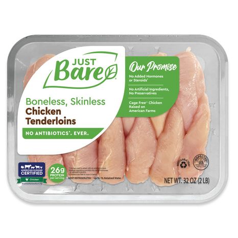 Just Bare Brand Boneless Skinless Chicken Tenderloins