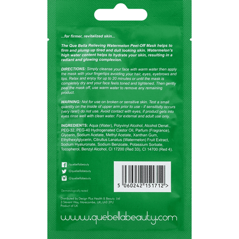 Que Bella Peel-Off Mask, Relieving, Watermelon