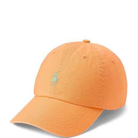 Ralph Lauren Classic Cotton Embroidered Chino Sports Cap - Pompano Orange