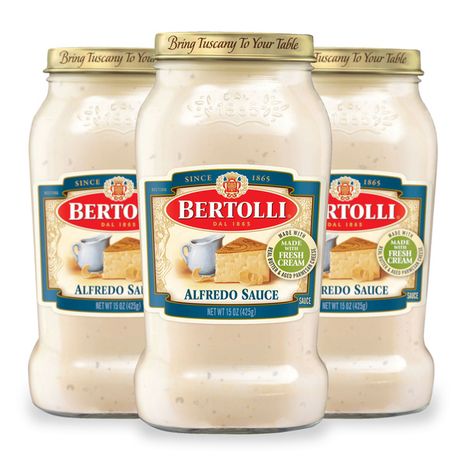 Bertolli Alfredo Sauce with Aged Parmesan Cheese, Made with Fresh Cream and Real Butter, 15 oz (Pack of 3)